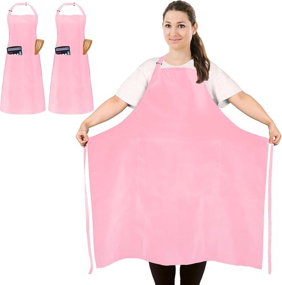 Schürze – Unisex – Rosa – Wasserdicht – Mit Zwei Taschen