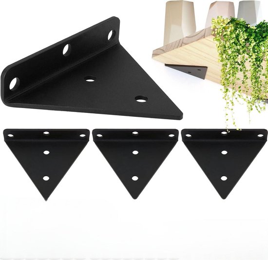 Set Mit 4 Dreieckigen Regalträgern, 8 Cm Große, Schwebende Regalträger Aus Eisen, Wandregalträger Aus Metall Für Selbstgebaute Offene Regale