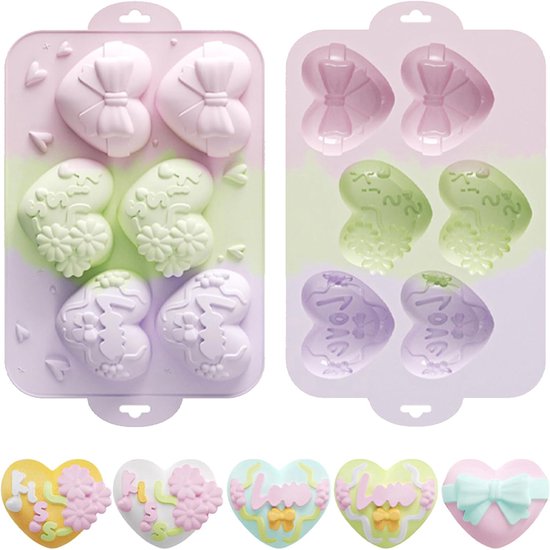 2 Herzförmige Schokoladenformen 3d-herzförmige Silikonformen Für Schokolade Kuchen Gelee Pudding Und Handgemachte Seife Süßwarenherstellung
