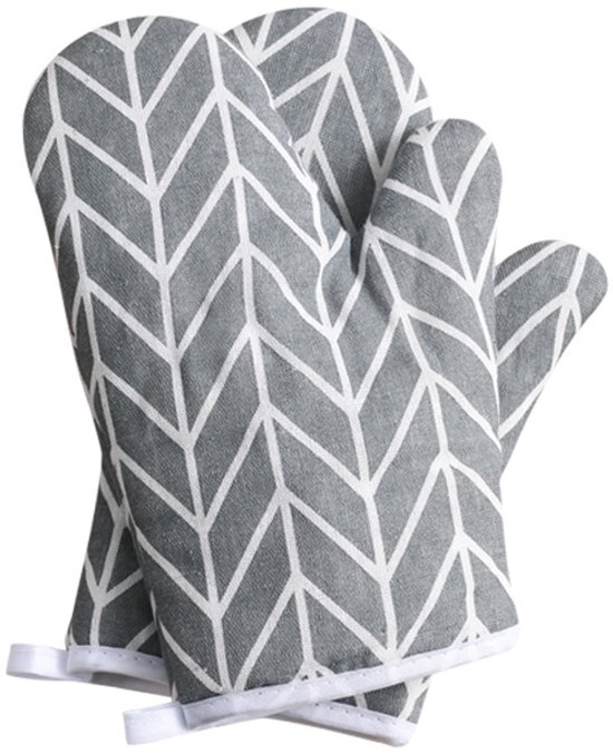Paar Ofentücher, Rutschfeste Baumwoll-ofenhandschuhe, Ofenhandschuhe Für Grillofen Und Mikrowelle, Isolierjacke (grau)