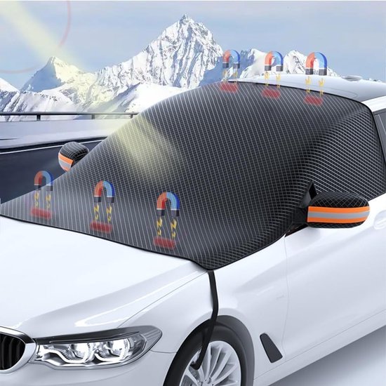 Frostschutzdecke – Auto-windschutzscheibenabdeckung – 6 Magnete – Faltbarer Verschluss – Schützt Vor Schnee, Eis, Staub Und Sonne – Orange