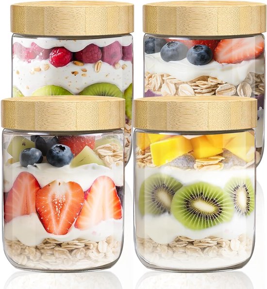 Overnight Oats Im Glas – 4 Stück – 500 Ml – Luftdicht