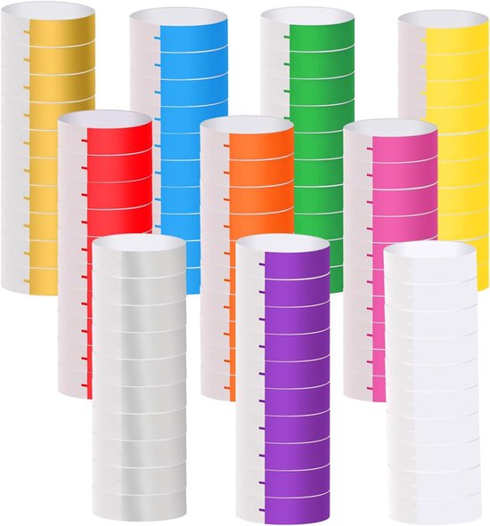 Papierarmbänder – 1000 Stück – 10 Farben – 25 X 1,9 Cm