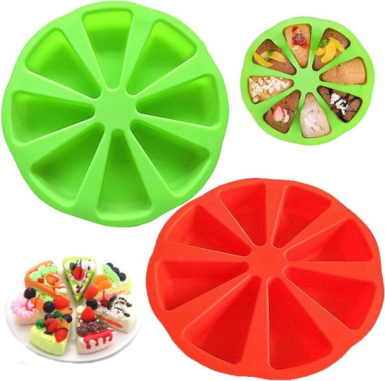 Silikon-kuchenform 2-teiliges Backformen-set Dreieckige Kuchenform Quicheform Pizzaform Lebensmittelformen Antihaftbeschichtung Für Valentinstag Rot