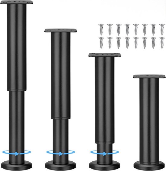 4 Möbelfüße Höhenverstellbar 25-43 Cm Höhenverstellbare Metallfüße Mit Schrauben Möbelfüße Höhenverstellbar Bettfüße Stützfüße Geeignet Für Usw