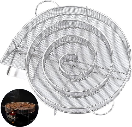 Grillbesteck-set – Räucherkorb Aus Edelstahl, Räucherbox Für Den Außenbereich (rund)