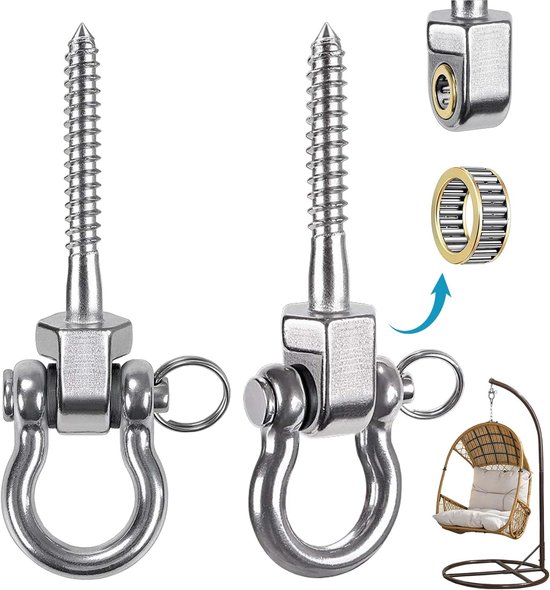 2 Robuste Um 180 Drehbare Haken Robuste Deckenhaken Hängemattenhaken Aus Edelstahl Hängematten Und Schaukelhalterungen Mit Schrauben Auch Für 680