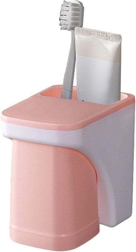 Wandmontierter Zahnbürstenhalter Zahnbürstenhalter-set Badezimmer-organizer-aufbewahrungsset Für Kinder Mit Magnetischem Becher Und Rosa