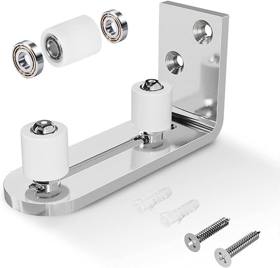 Türführung – Schiebetürteile – Verstellbare Wand-/bodenführung Für Holzschiebetüren, Silber