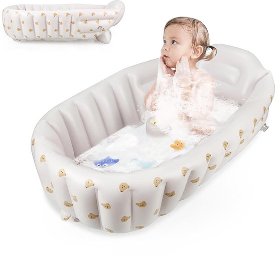 Aufblasbare Babybadewanne Mit Integrierter Luftpumpe Keine Externe Pumpe Erforderlich Rutschfeste Tragbare Badewanne Für Kleinkinder Faltbare Für 24