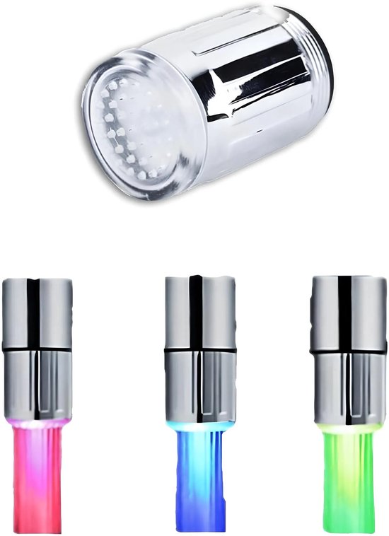 Wasserhahn Mit 3-farbigem Led-temperatursensor – Strahlfunktion – Für Küche Und Bad – 23,5 Mm