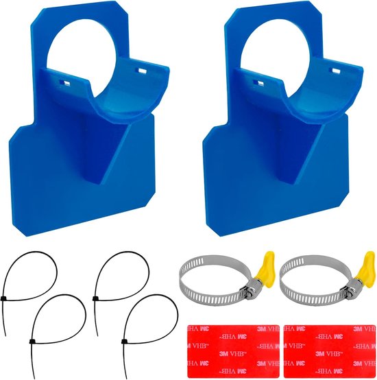 2-teiliger Poolrohrhalter, Schlauchhalter Für Aufstellpools, Passend Für 2 Gurte, 4 Kabelbinder Und 2 Schlauchschellen Mit Einem Innendurchmesser Von 1,5 Zoll (blau)