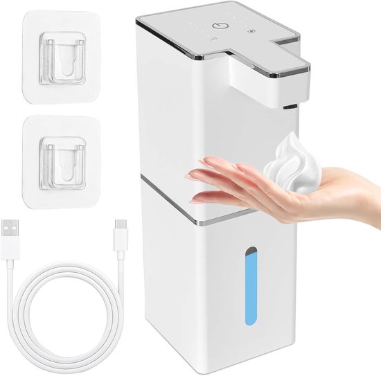 Automatischer Seifenspender Wandmontage Berührungslos Und Ohne Bohren 380 Ml Elektrischer Seifenspender Mit Infrarotsensor Usb-wiederaufladbarer Weiß