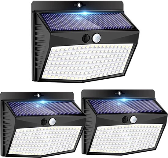 Gartenwandleuchten Solar-außenleuchte Mit Bewegungsmelder 3er-set Mit 138 Leds Wasserdichte Kabellose Solar-außenleuchte Mit 3 Modi Für Die