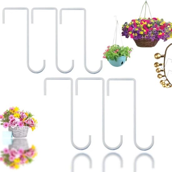 6er-pack Robuste Edelstahl-zaunhaken Haken Für Gartenkörbe 15 5 X 5 5 Cm Tragkraft Bis Zu 20 Kg Für Den Innen Und Außenbereich Geeignet Ideal Für