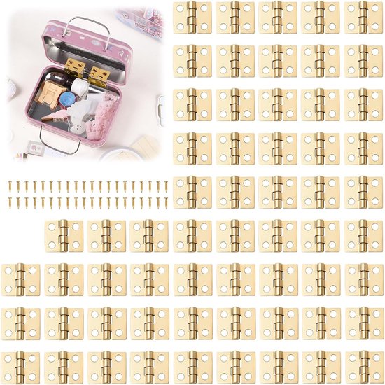 60 Mini-scharniere Aus Messing Für Modellbau Inklusive 240 Schrauben Für Schachteln Schmuck Möbel Verdeckte Und Kleine Scharniere Mit Schrauben