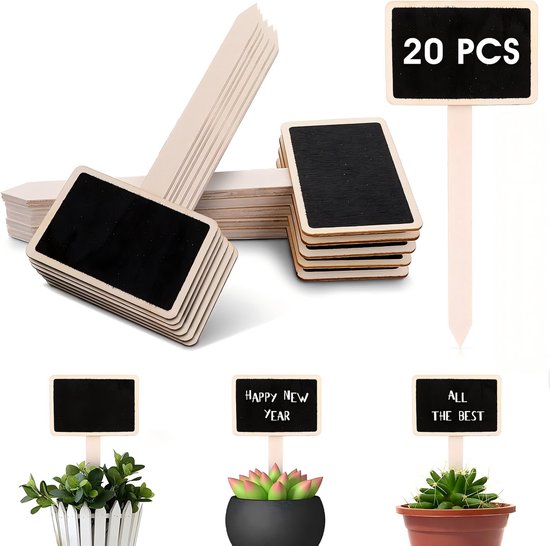 20 Gartenschilder Aus Holz Mini-tafeln 24 X 7 5 Cm Pflanzenstecker Markierungen T-förmige Tafelstecker Wiederverwendbar Abwischbar Ideal Für Und