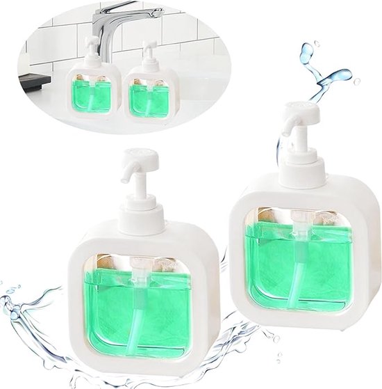 2 Stück Pumpflaschen Seifenpumpen Shampoo-spender Nachfüllbar Freistehend Und Nachfüllbar Für Spülung Duschgel Und Lotion Küchenzubehör 500 Ml Weiß