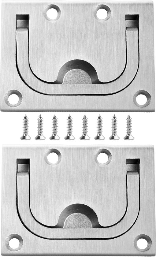 2 Stück Bootsgriff 7 6 X 5 8 X 0 85 Cm Griff Edelstahl Lukenring Rechteckig Für Schränke Spinde Und Bootsluken Mit Schrauben Heberinggriff Für 7,6
