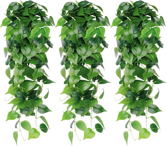 Set Mit 3 Künstlichen Wandpflanzen 90 Cm Lang Künstliche Wandpflanzen Hochzeitsdekoration Künstlicher Efeu Geeignet Für Wanddekoration Sowie Und