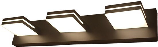 Moderne Led-badezimmerbeleuchtung (3 Lampen, 50 Cm), Moderne, Mattschwarze Acryl-badezimmerwandleuchte Über Dem Spiegel (drei Lichtfarben)