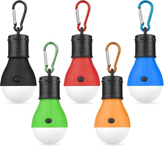 5 Campinglampen, Led-campinglaternen, Zeltlampen, Notleuchten, Campinglampen Mit Karabiner, Angeln, Stromausfälle, Wasserdicht [energieklasse A+++]