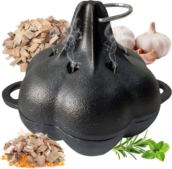 Räuchergefäß Und Knoblauchpfanne Aus Gusseisen – Geeignet Für Grill Und Backofen