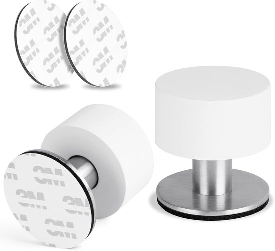 Türstopper, 2er-set Selbstklebende Türstopper Aus Edelstahl, Türstopper Mit Stoßdämpfendem Gummi, Für Küche, Schlafzimmer, Büro