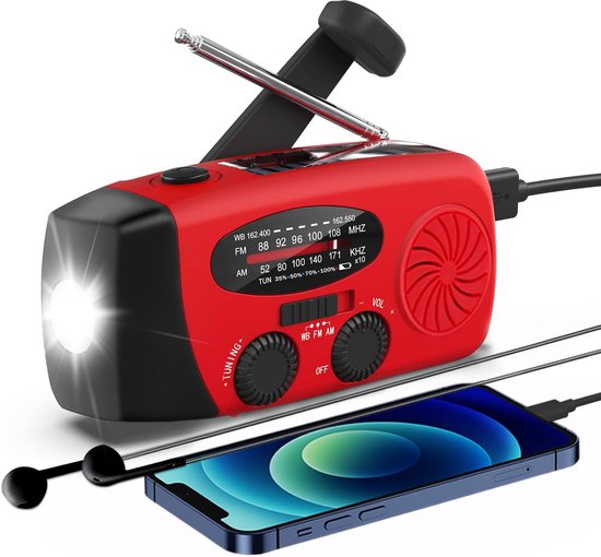 Tragbares Solarradio Mit Fm Am Bm-wetterradio Sos-alarm Led-taschenlampe Und 2000-mah-usb-powerbank Zum Aufladen Ihres Smartphones Ideal Zum Und