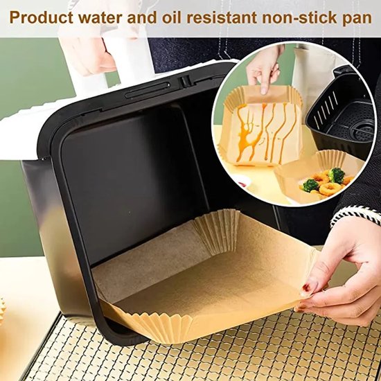 Backpapier Geeignet Für 5-6 Liter Heißluftfritteusen Durchmesser 20 Cm Höhe 4 5 Cm 100 Blatt Wasserabweisend Hitzebeständig Bis 230 Grad Celsius