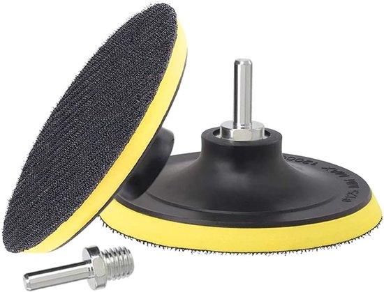 Set Mit 2 Schleifscheiben (125 Mm) Mit M14-gewinde, Klettverschluss Und Schleif- Und Polierteller, Geeignet Für Bohrmaschine Und Winkelschleifer