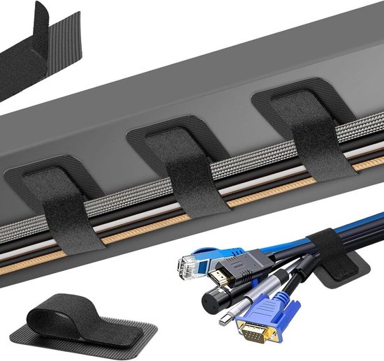 Kabelorganisator 40er-pack Kabelmanagement Fixierer Verstellbare Klett-kabelbinder Kabelbinder Für Unter Den Schreibtisch Kabelabdeckungen Ideal 9