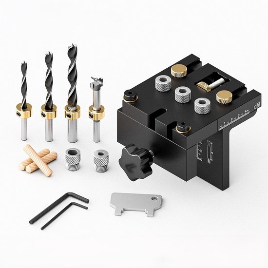 Stiftbohrschablone 6/8/10/15 Mm – Automatische Zentrierung, Mit Positionierklemme
