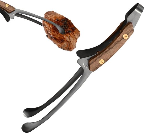 Spatelclip – Japanische Grillzange – Freistehende Silberne Grillzange – Rutschfeste, Hitzebeständige Zange – Grillzange – Campingzubehör