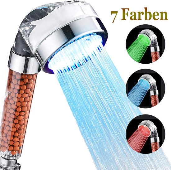 7-farbiger Led-duschkopf, Handbrause Mit Negativ-ionen-filter