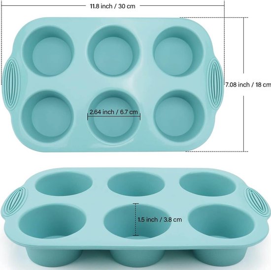 Set Mit 4 Silikon-muffinformen (grau, Rosa, Pfauenblau) – Formen Für Cupcakes, Brownies Und Kuchen
