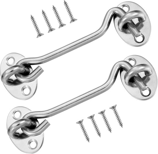 2er-pack Scheunentorriegel Dicker Türhaken Aus Edelstahl 7 6 Cm Schrankriegel Inkl Befestigungsschrauben Robuster Drehriegel Für Fenster Und 7,6 Cm