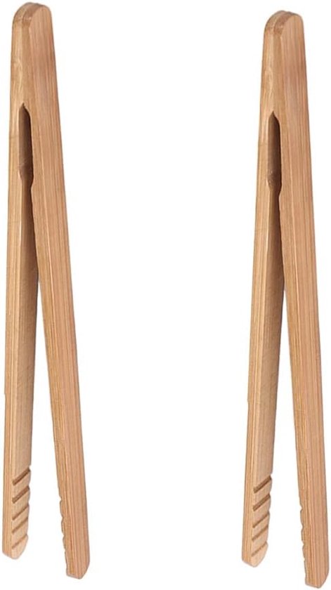 Bambus-toastzange 18 Cm Lange Mini-küchenzange Aus Holz Mit Rutschfester Oberfläche Ideal Zum Servieren Von Speisen Toaster Brot Und Gurken