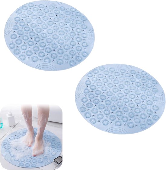 2-teilige, 30 X 30 Cm Große, Rutschfeste Badematte, Schnelltrocknende Duschmatte Mit Saugnäpfen Und Abflusslöchern, Schimmelresistentes Pvc, Für Dusche, Badezimmer Und Wc