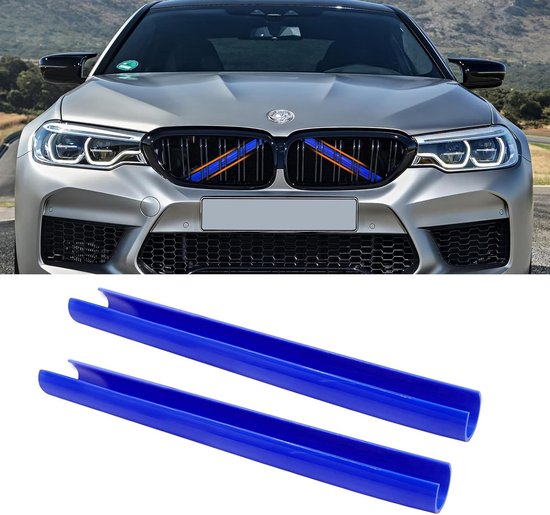 1 Paar Einsatzleisten Für Den Kühlergrill Kühlergrillzubehör Kompatibel Mit Bmw 3er 4er Und 5er Reihe Modelle F20 F21 F22 F23 F24 F30 F31 F32 F33 Blau