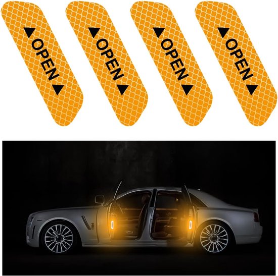 8-teiliges Set Autotüraufkleber Warnaufkleber Für Geöffnete Türen Wasserfeste Reflektierende Antikollisionsaufkleber Auto-innen Und Außenzubehör