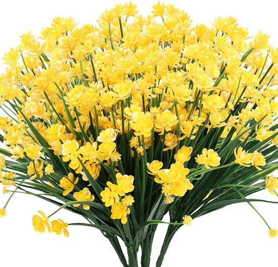 Bündel Mit 6 Künstlichen Blumen Geeignet Für Den Außenbereich Uv-beständige Kunststoffimitation Von Grünpflanzen Sträuchern Und Anderen Pflanzen