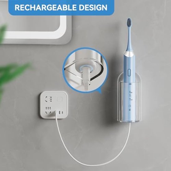 Elektrischer Zahnbürstenhalter – Zahnbürstenkopfhalter – 2 Stück – Wandmontage – Transparenter Zahnbürstenhalter – Platzsparend