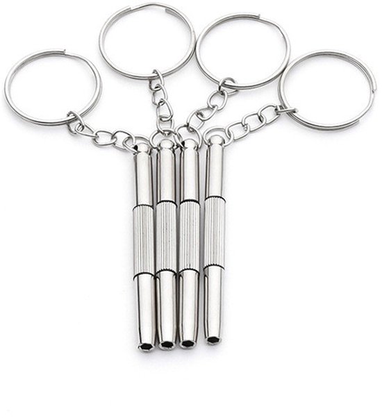 4-teiliger Mini-brillenschraubendreher 3-in-1-brillenreparaturset Edelstahl Schraubendreher Schlüsselanhänger Präzisionsschraubendreher Kleiner
