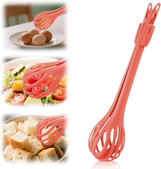 Multifunktionaler Handmixer Mit Rührfunktion Und Lebensmittelclip, 2-in-1 Küchenhelfer Zum Rühren Und Halten – Ideal Für Brot, Pasta Und Salat – Orange