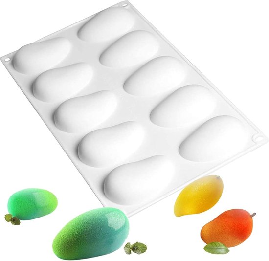 Silikon-backform – Schokoladenmousse – Dessertzubereitung – Formstabil – 10 Mulden – Orange
