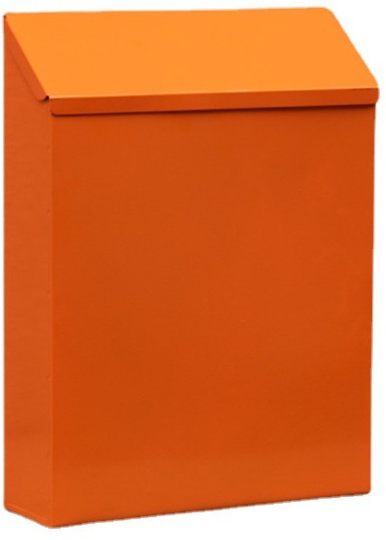 Wandbriefkasten/lieferbox Mit Schloss, Metallbriefkasten/zeitungsständer, Geeignet Für Die Außendekoration – Orange