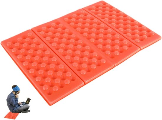 Outdoor-sitzmatte – Faltbares Kissen – Camping & Angeln – Feuchtigkeitsbeständiger Schaumstoff – 38,5 Cm X 27,5 Cm – Orange