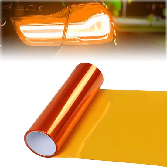 Scheinwerferfolie 120 X 30 Cm Getönte Folie Autofolie Orange Autofolie Selbstklebende Scheinwerfer Und Rücklichtfolie Vinylfolie Transparente Für