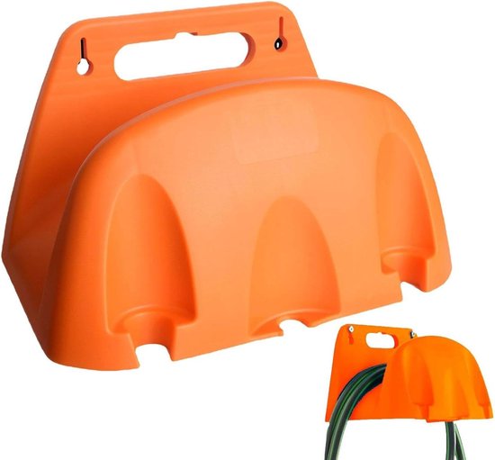 Wandmontierter Schlauchhalter – Schlauchaufbewahrung – Gartenorganisation – Robuste Konstruktion – 22,5 X 15,8 Cm – Orange